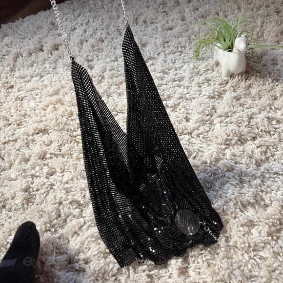 Tops - Glamorous going out party evening clubbing women’s Black Chainmail Tank Top. Tur